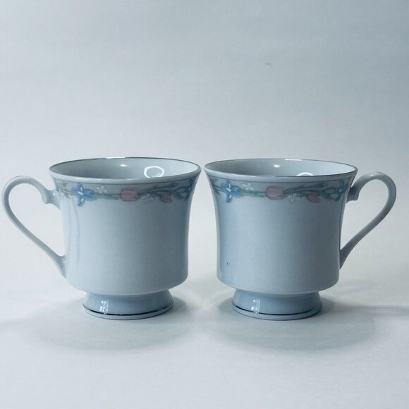 Excel, Scene I, Illusions, 2 Footed Cups, Ring Of Flowers/Rim Discontinued VTG - Picture 11 of 12